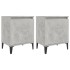 Mesitas de noche con patas de metal gris hormigón 40x30x50
