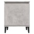 Mesitas de noche con patas de metal gris hormigón 40x30x50