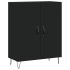 Aparador de madera de ingeniería negro 69,5x34x90