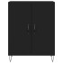 Aparador de madera de ingeniería negro 69,5x34x90