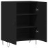 Aparador de madera de ingeniería negro 69,5x34x90