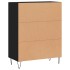 Aparador de madera de ingeniería negro 69,5x34x90