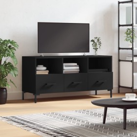 Mueble de TV madera de ingeniería negro 102x36x50