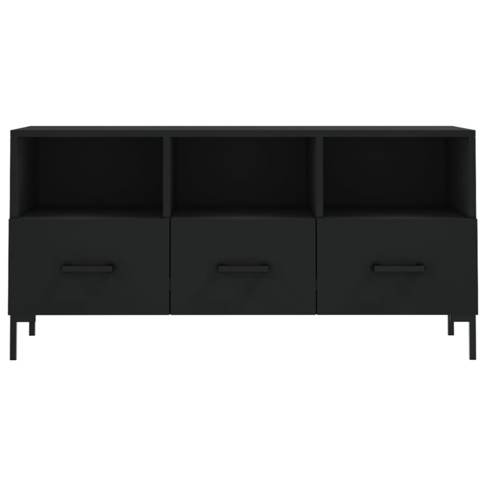 Mueble de TV madera de ingeniería negro 102x36x50