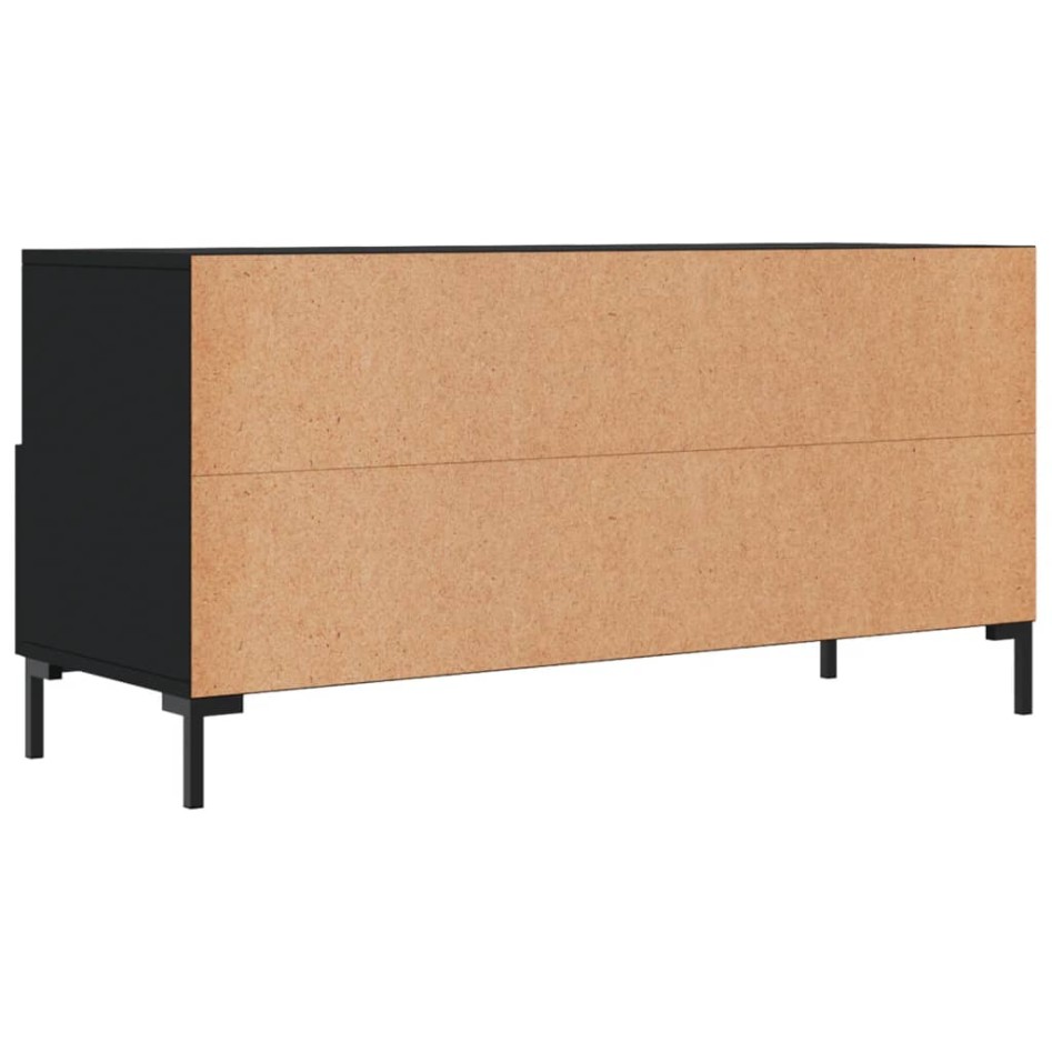 Mueble de TV madera de ingeniería negro 102x36x50