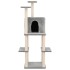 Rascador para gatos con postes de sisal gris claro 144,5