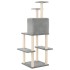 Rascador para gatos con postes de sisal gris claro 144,5