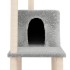 Rascador para gatos con postes de sisal gris claro 144,5