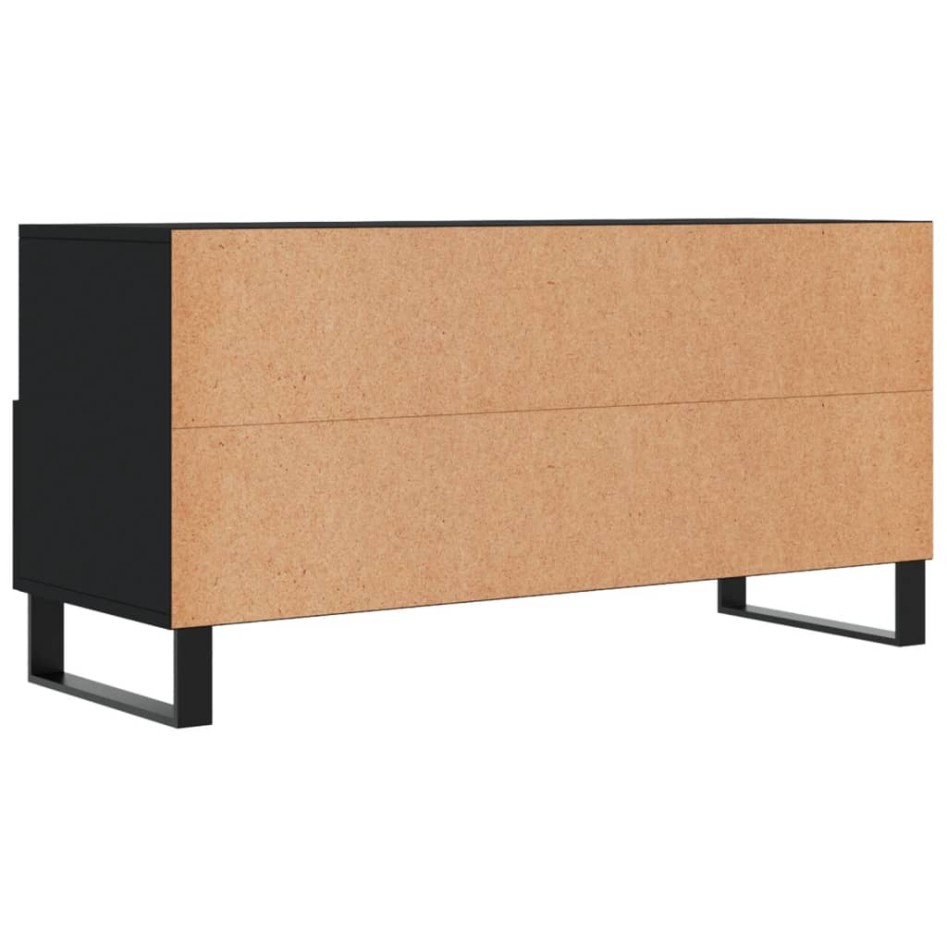 Mueble de TV madera de ingeniería negro 102x36x50