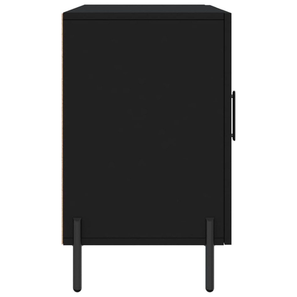 Aparador de madera de ingeniería negro 100x36x60