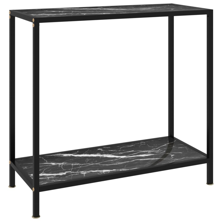 Mesa de consola negro vidrio templado 80x35x75