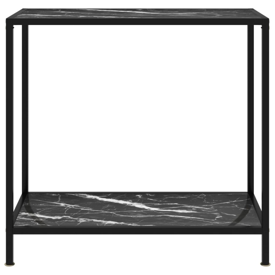 Mesa de consola negro vidrio templado 80x35x75