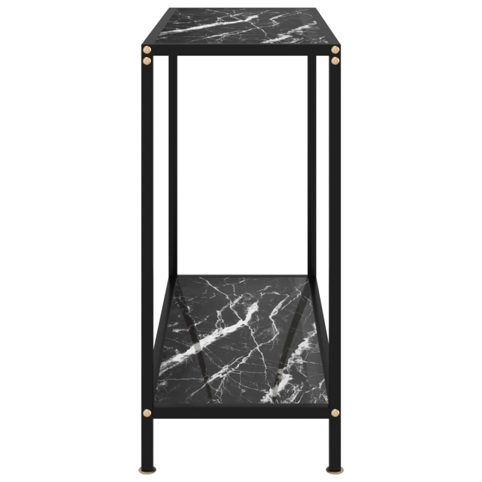 Mesa de consola negro vidrio templado 80x35x75
