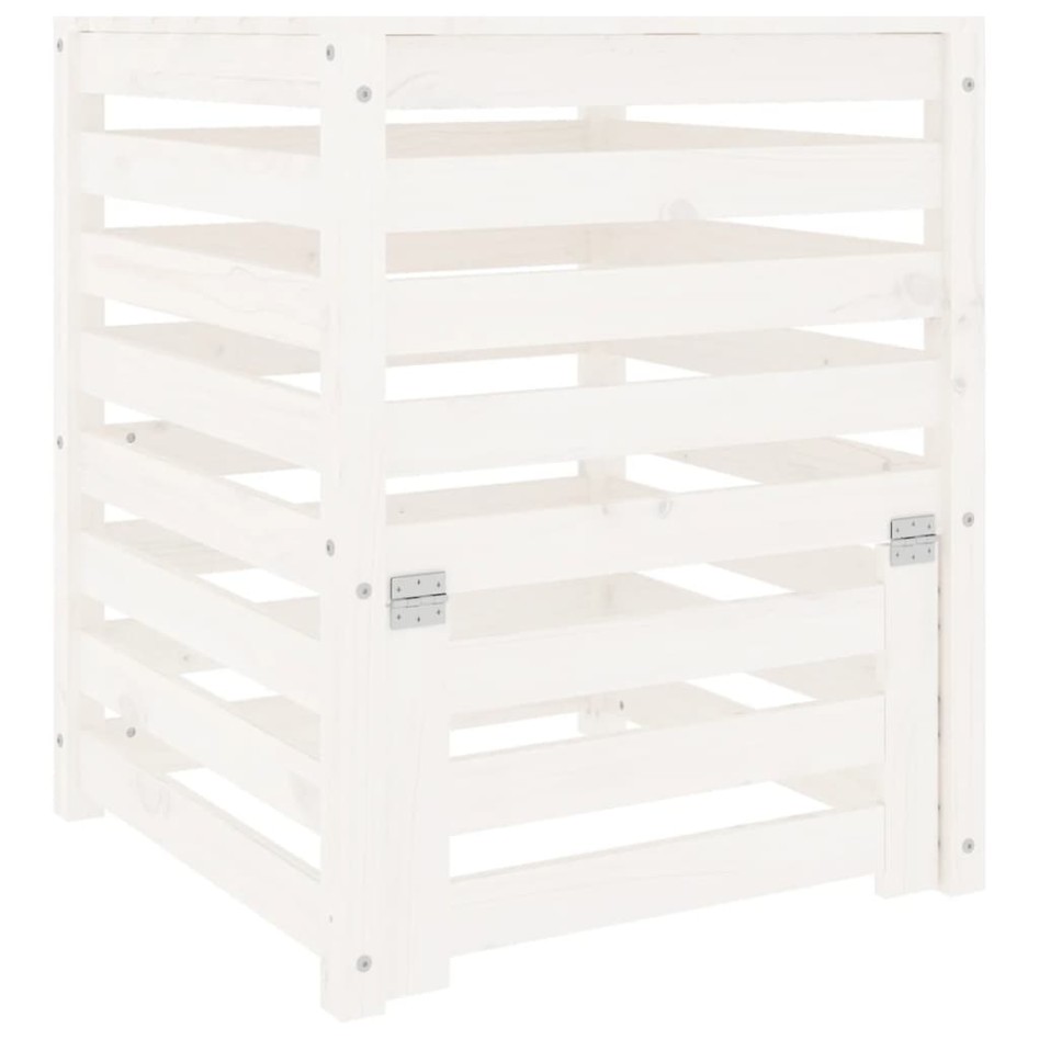 Compostador de madera maciza de pino blanco 63,5x63,5x77,5