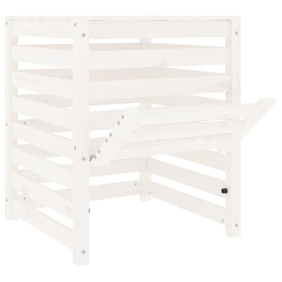 Compostador de madera maciza de pino blanco 63,5x63,5x77,5