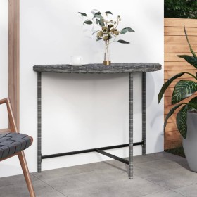 Mesa de jardín de ratán sintético gris 100x50x75
