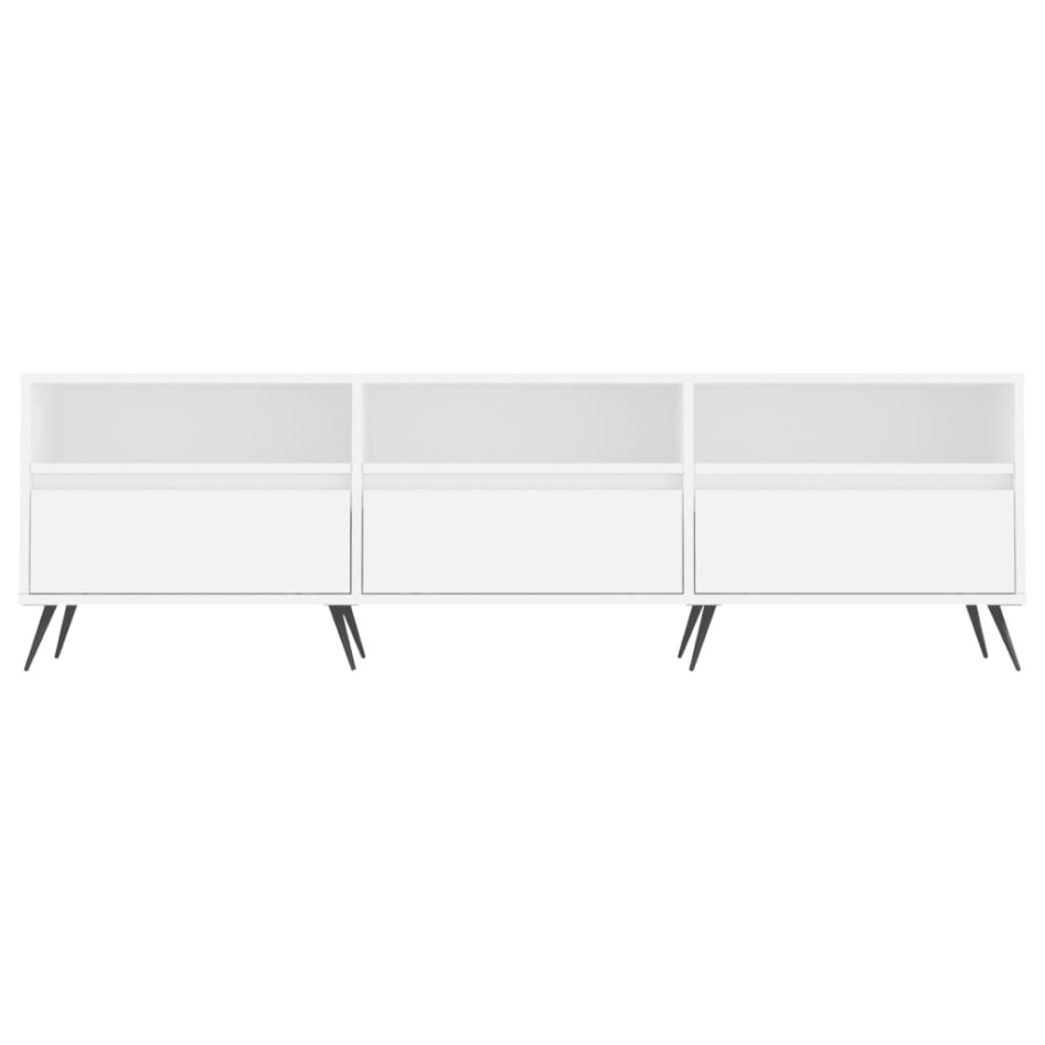 Mueble de TV madera contrachapada blanco 150x30x44,5
