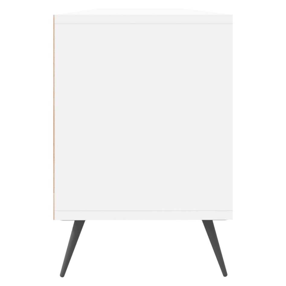 Mueble de TV madera contrachapada blanco 150x30x44,5