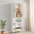 Armario de pared colgante blanco brillante 69,5x34x90