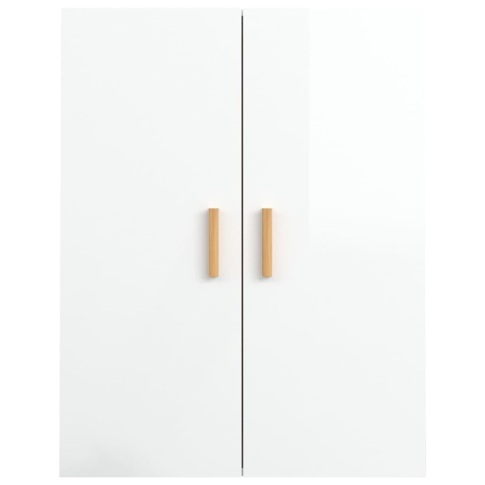 Armario de pared colgante blanco brillante 69,5x34x90