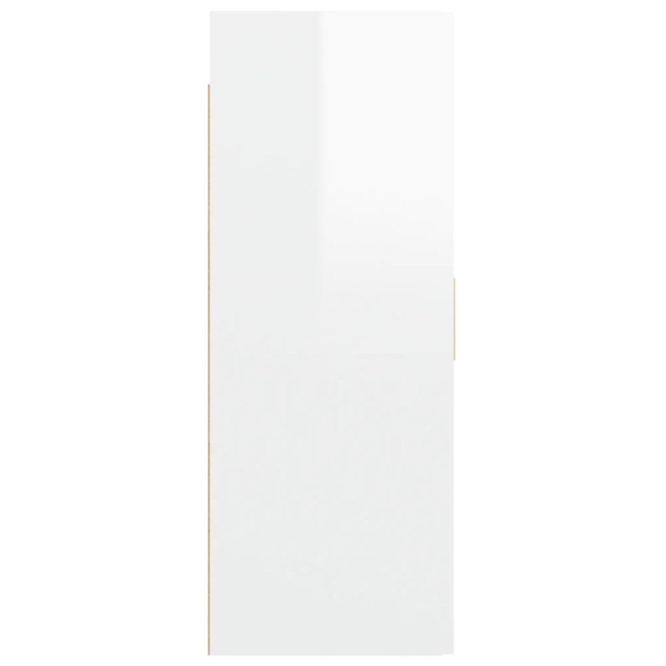 Armario de pared colgante blanco brillante 69,5x34x90