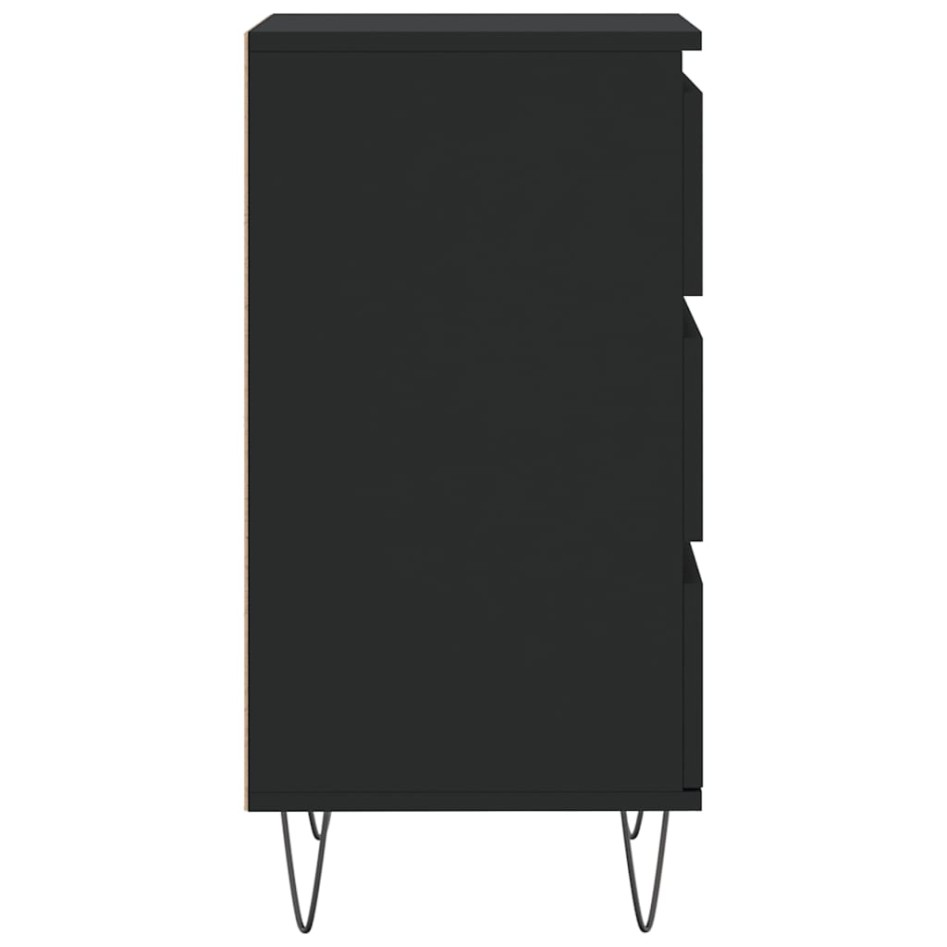 Aparador madera de ingeniería negro 40x35x70