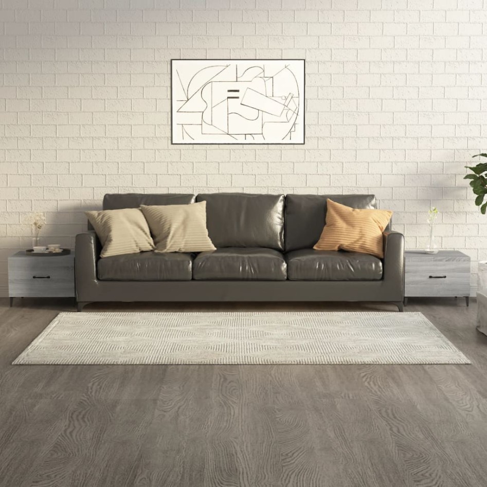 Mesas de centro con patas metal 2 uds gris sonoma 50x50x40