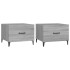 Mesas de centro con patas metal 2 uds gris sonoma 50x50x40