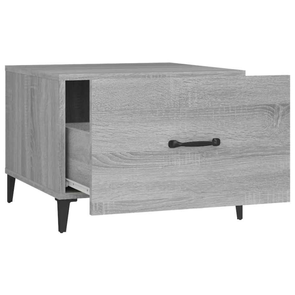 Mesas de centro con patas metal 2 uds gris sonoma 50x50x40