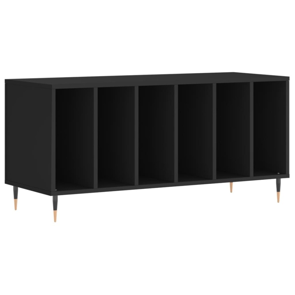 Mueble para discos madera contrachapada negro 100x38x48