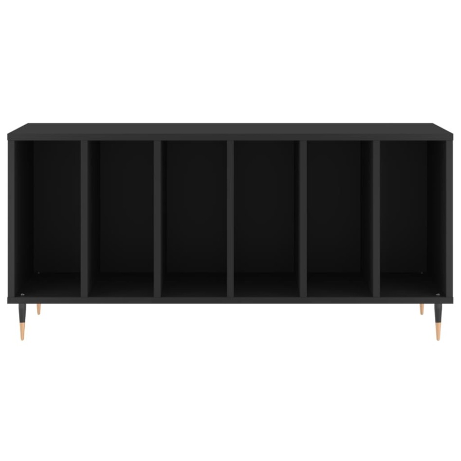 Mueble para discos madera contrachapada negro 100x38x48