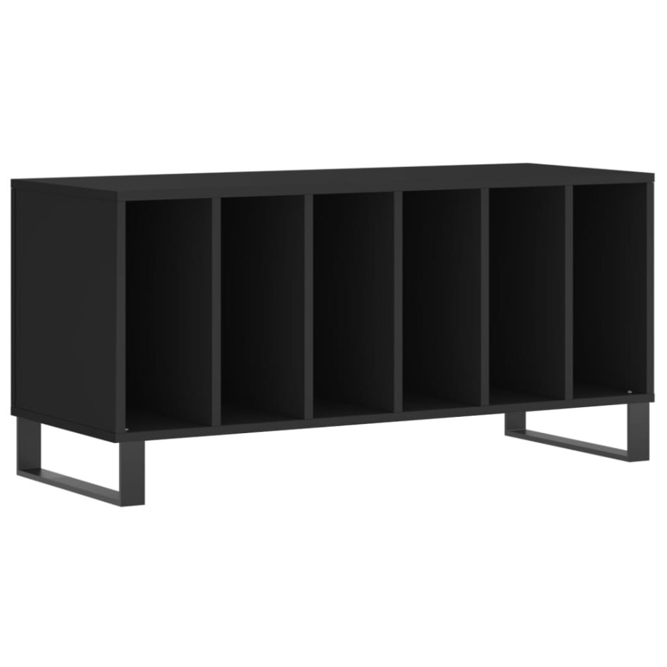 Mueble para discos madera contrachapada negro 100x38x48