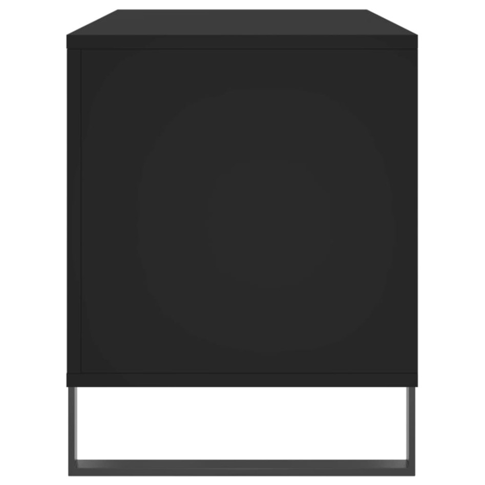 Mueble para discos madera contrachapada negro 100x38x48