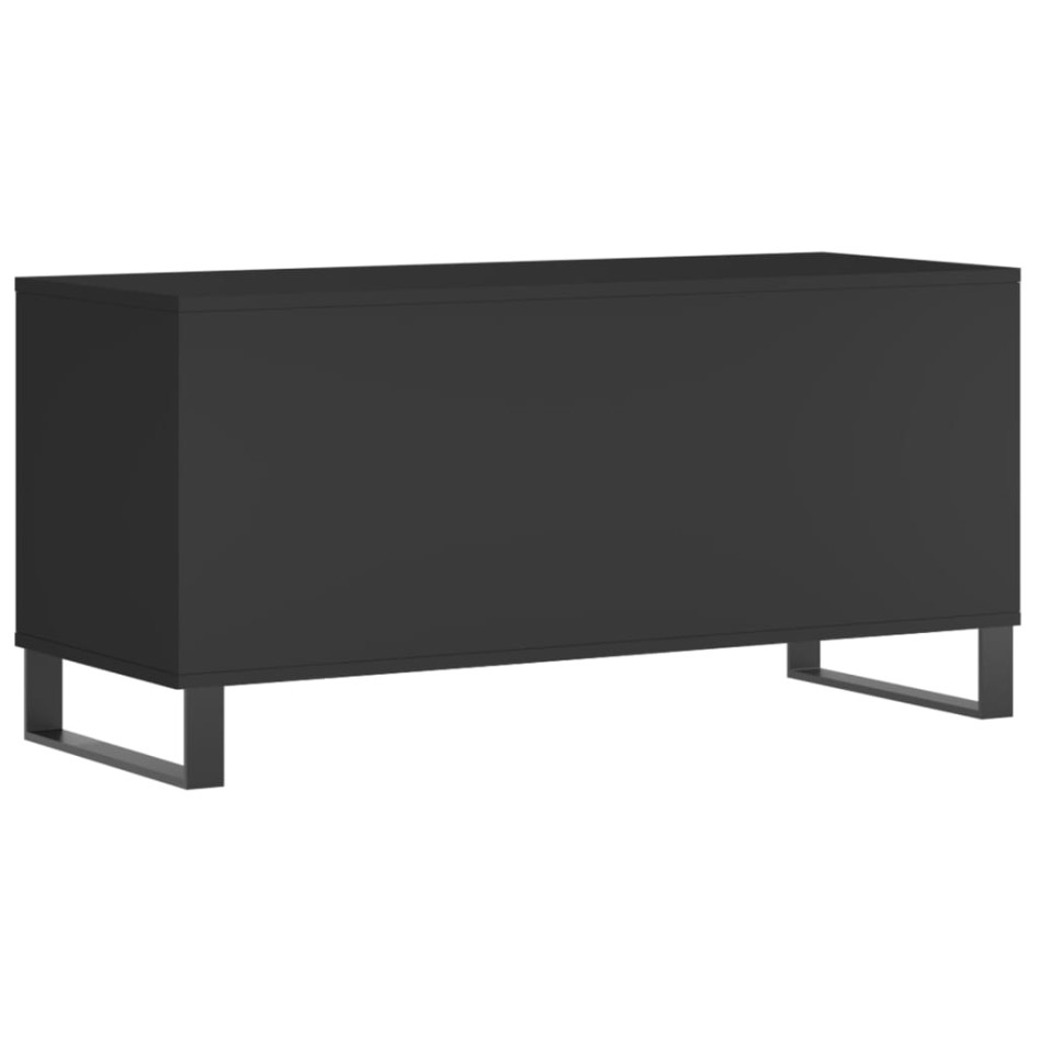 Mueble para discos madera contrachapada negro 100x38x48