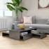 Set de mesas de centro apilables gris brillo 100x100x26,5