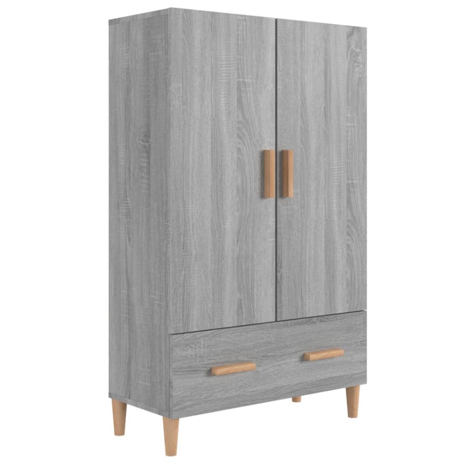 Aparador alto de madera contrachapada gris Sonoma 70x31x115