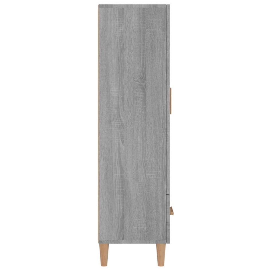 Aparador alto de madera contrachapada gris Sonoma 70x31x115