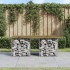 Banco jardín diseño gaviones madera pino impregnada