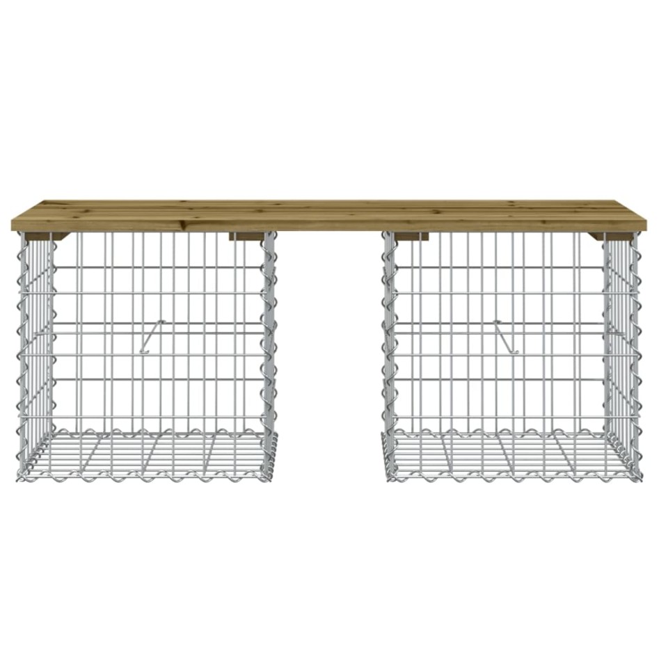 Banco jardín diseño gaviones madera pino impregnada