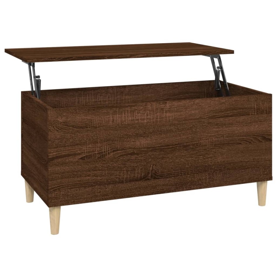 Mesa de centro madera contrachapada roble marrón 90x44,5x45