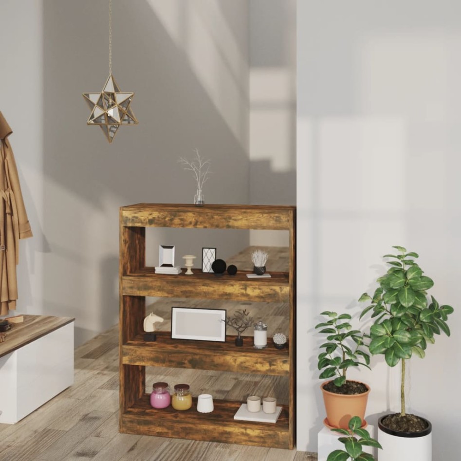 Estantería madera contrachapada roble ahumado 80x30x103