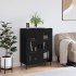 Aparador de madera de ingeniería negro 69,5x34x90