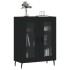 Aparador de madera de ingeniería negro 69,5x34x90