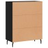Aparador de madera de ingeniería negro 69,5x34x90