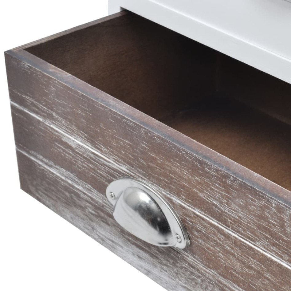 Mesitas de noche marrón y blanca 2