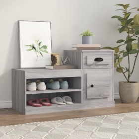 Mueble zapatero madera contrachapada gris Sonoma 100x42x60