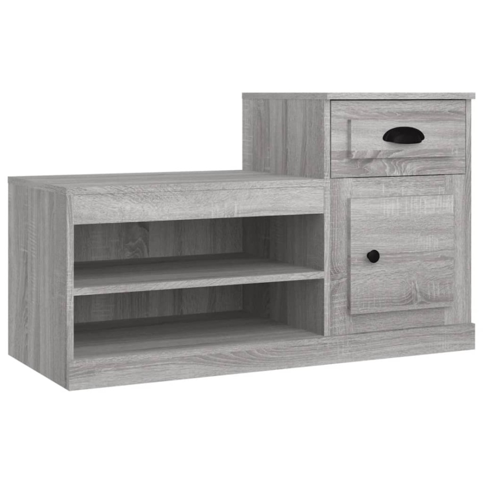 Mueble zapatero madera contrachapada gris Sonoma 100x42x60