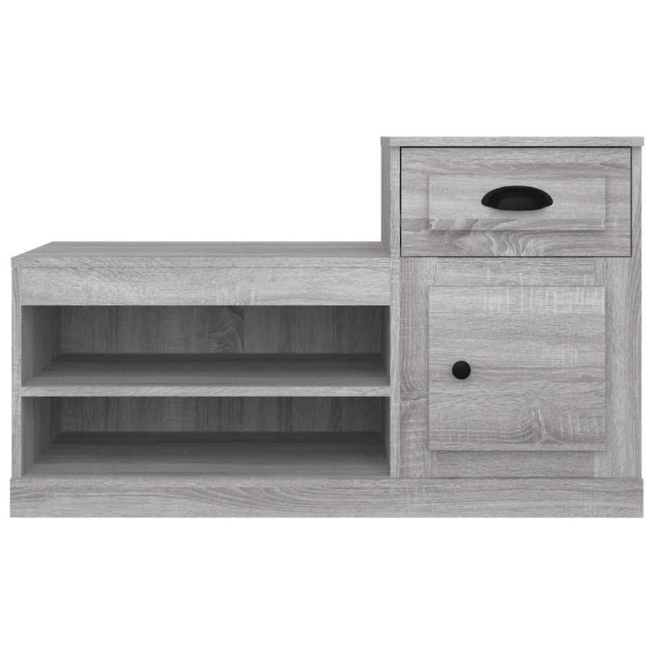 Mueble zapatero madera contrachapada gris Sonoma 100x42x60