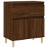 Aparador madera contrachapada marrón roble 60x35x70