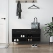 Banco zapatero madera de ingeniería negro 102x35x55 cm